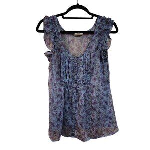 Converse Sheer Floral tank Top Blouse Womens Size Small